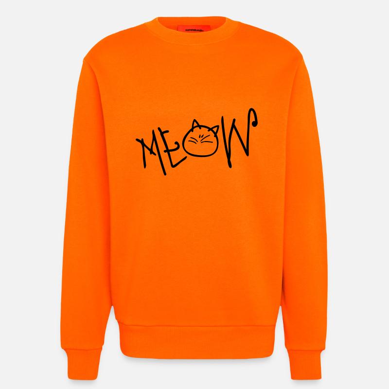 MEOW Text Katze - Sweatshirt - made by SPREAD  - SUNSET ORANGE