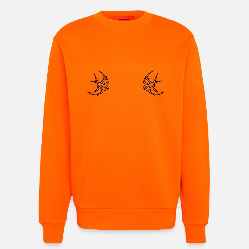 Swallows Shoulder black - Sweatshirt - made by SPREAD  - SUNSET ORANGE