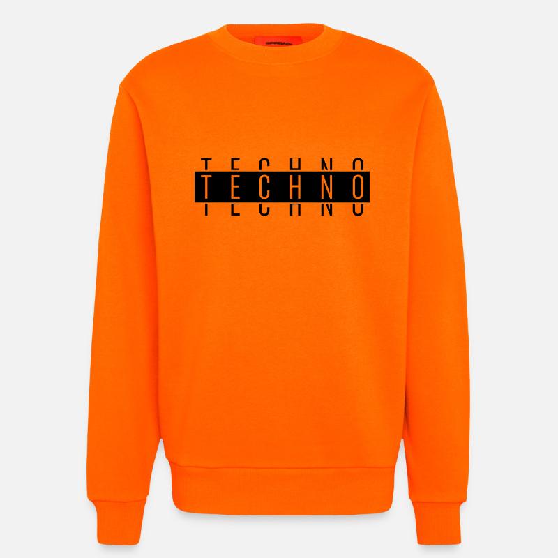TECHNO TECHNO TECHNO - Sweatshirt - made by SPREAD  - SUNSET ORANGE