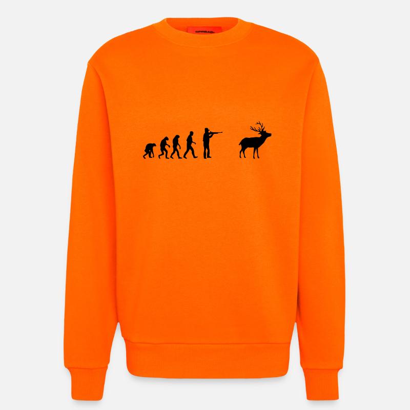 chasseur evolution - Sweat bio décontracté fabriqué en UE - SUNSET ORANGE
