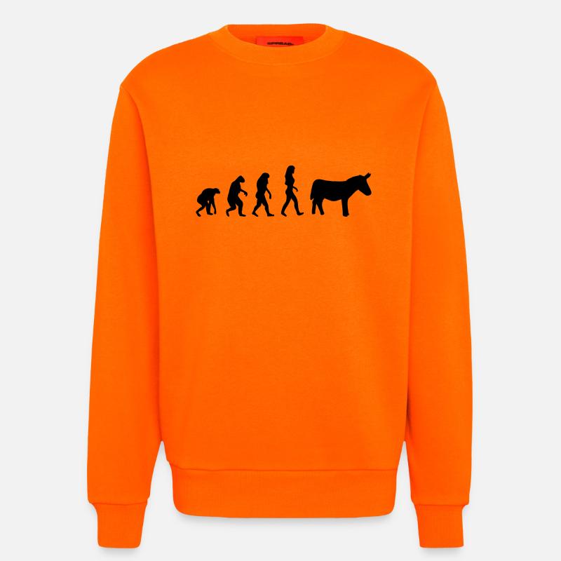 esel evolution frauen - Sweatshirt - made by SPREAD  - SUNSET ORANGE