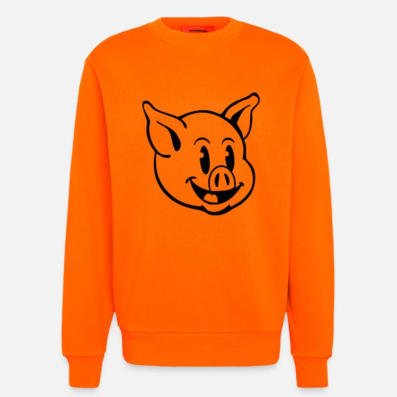 pig_comic_t1 - Sweatshirt - made by SPREAD  - SUNSET ORANGE