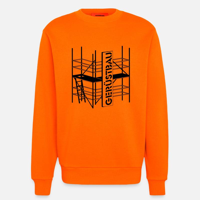 Berufesymbol Gerüstbauer - Sweatshirt - made by SPREAD - SUNSET ORANGE