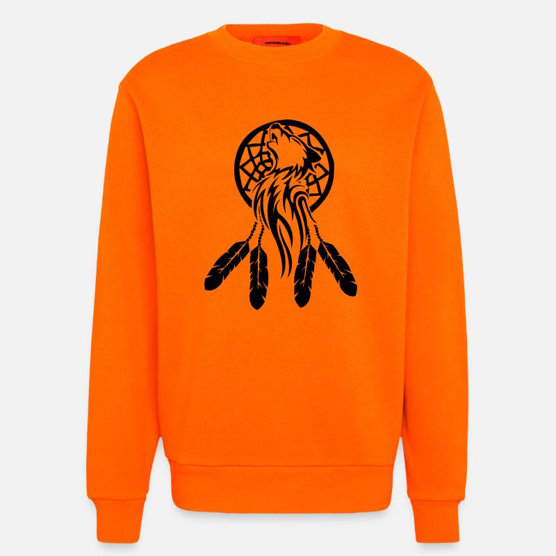 wolf_traumfaenger_001 - Sweatshirt - made by SPREAD - SUNSET ORANGE