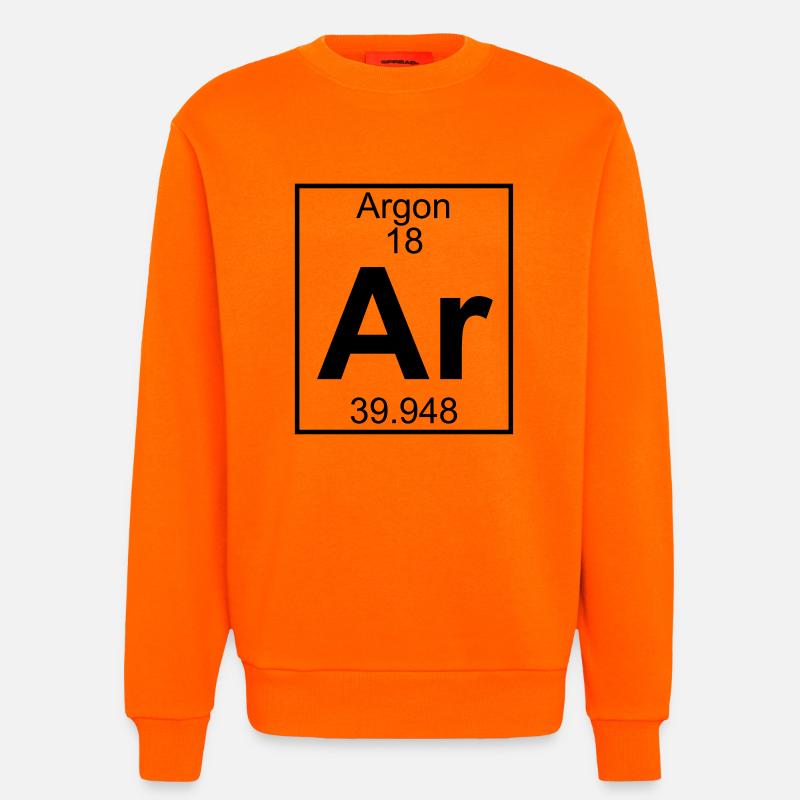 Periodic table element 18 - Ar (argon) - BIG - Sweatshirt - made by SPREAD - SUNSET ORANGE