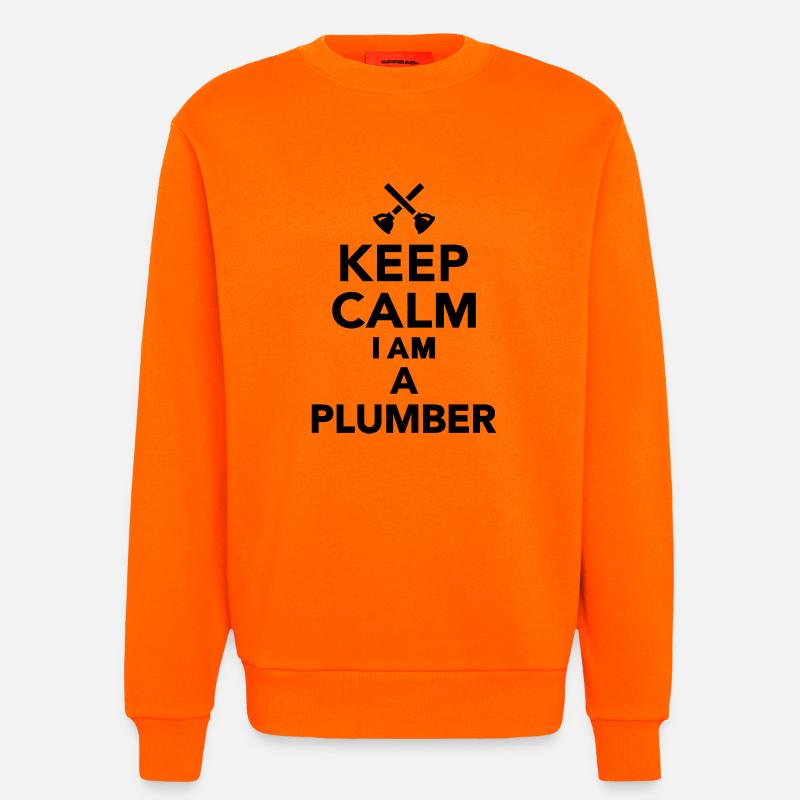 Keep calm I'm a Plumber - Sweat bio décontracté fabriqué en UE - SUNSET ORANGE