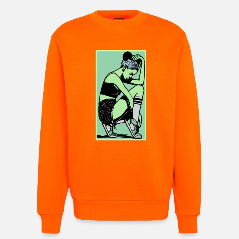 Danseuse #5 - Sweat bio décontracté fabriqué en UE - SUNSET ORANGE
