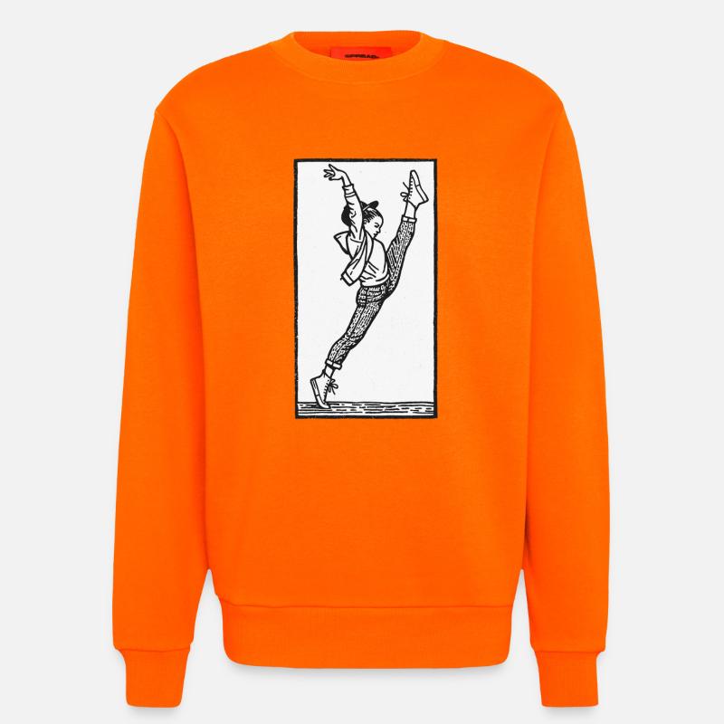 Danseuse #17 - Sweat bio décontracté fabriqué en UE - SUNSET ORANGE