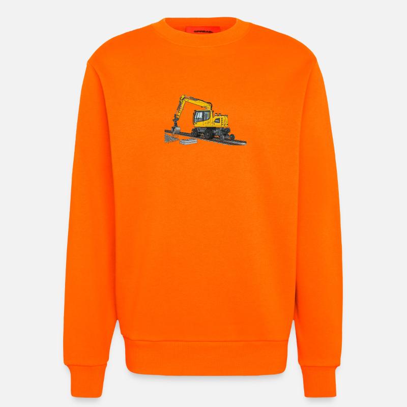 Zweiwegebagger Bagger Gleisbau - Sweatshirt - made by SPREAD - SUNSET ORANGE