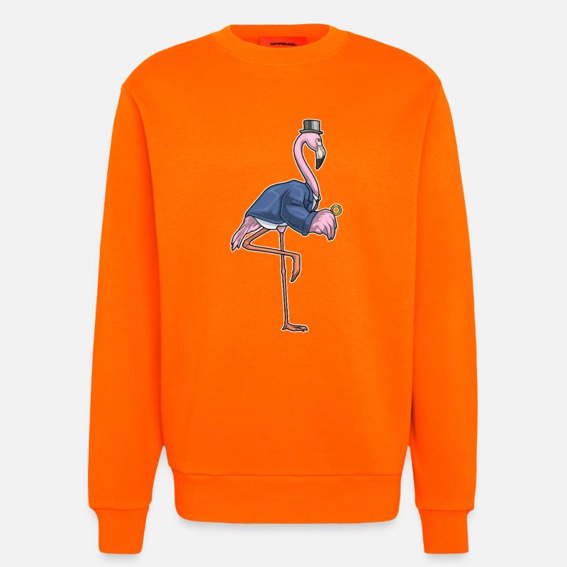 Flamingo Bräutigam Ehering Hochzeit - Sweatshirt - made by SPREAD - SUNSET ORANGE