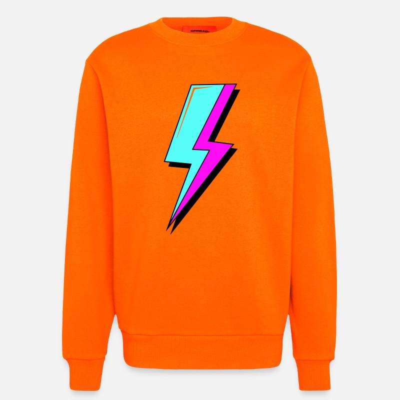 Psychedelic Neon Lightning - Sweatshirt - made by SPREAD  - SUNSET ORANGE