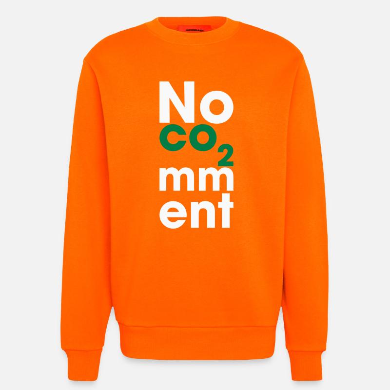 No CO2 Comment – Saubere Energie Statement - Sweatshirt - made by SPREAD  - SUNSET ORANGE