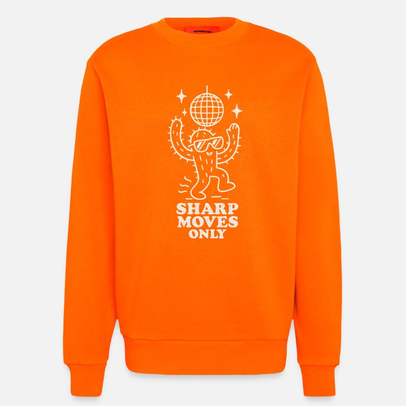 Disco Cactus: Only Sharp Movements - Sweatshirt - made by SPREAD  - SUNSET ORANGE
