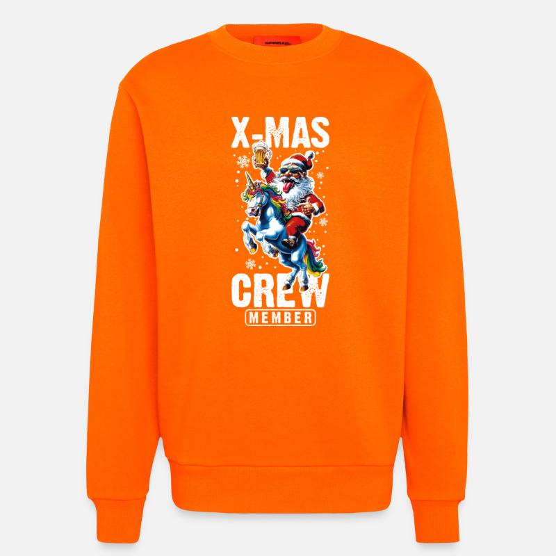 Weihnachts Crew Weihnachtsmann Einhorn - Sweatshirt - made by SPREAD - SUNSET ORANGE