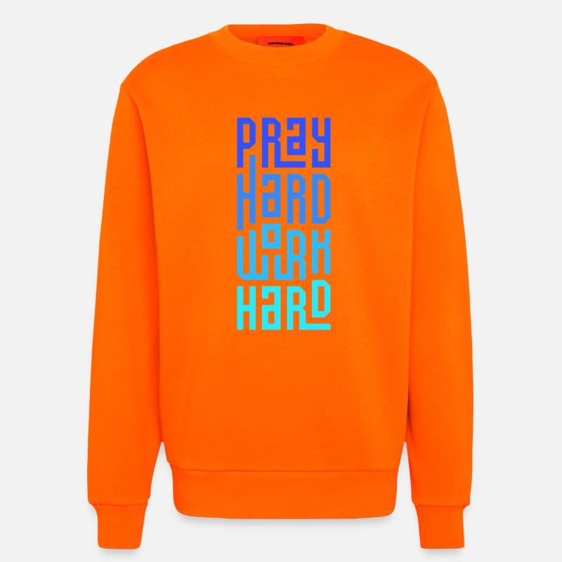 Pray Hard Work Hard - Sweatshirt - made by SPREAD  - SUNSET ORANGE