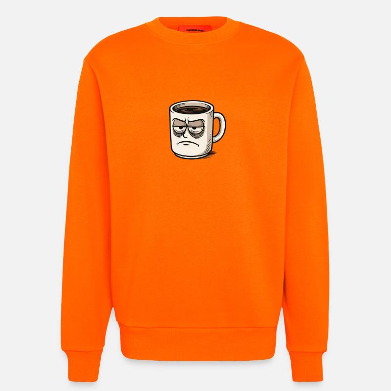 Coffee cup with grumpy face - Sweatshirt - made by SPREAD  - SUNSET ORANGE