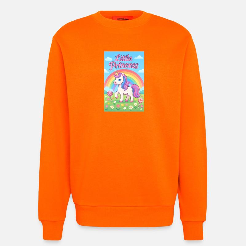 Kleines Regenbogen-Einhorn - Sweatshirt - made by SPREAD  - SUNSET ORANGE
