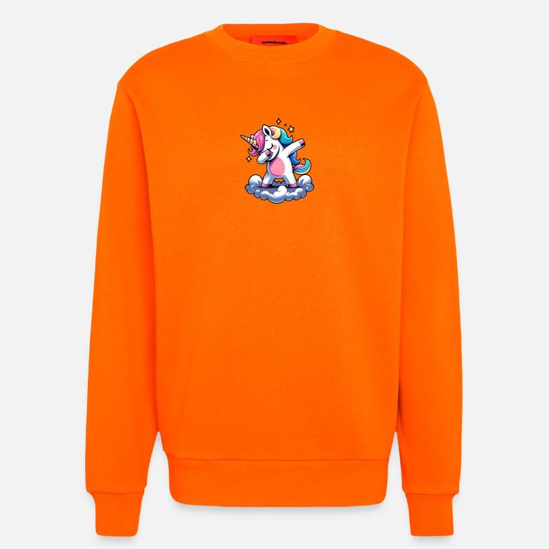 Regenbogen Einhorn Tanz - Sweatshirt - made by SPREAD  - SUNSET ORANGE