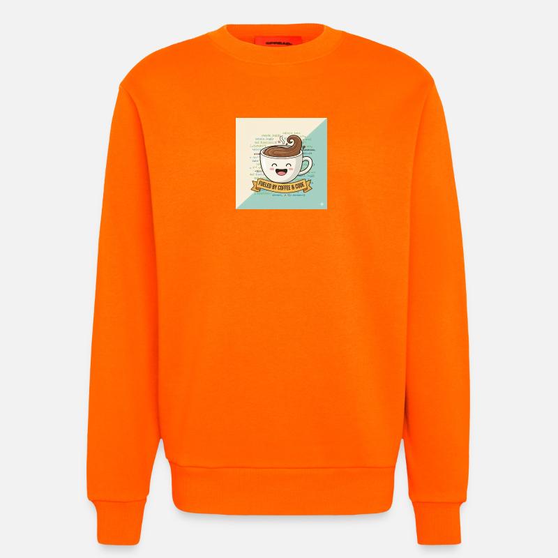 Happy Coffee Mug and Code - Sweatshirt - made by SPREAD - SUNSET ORANGE