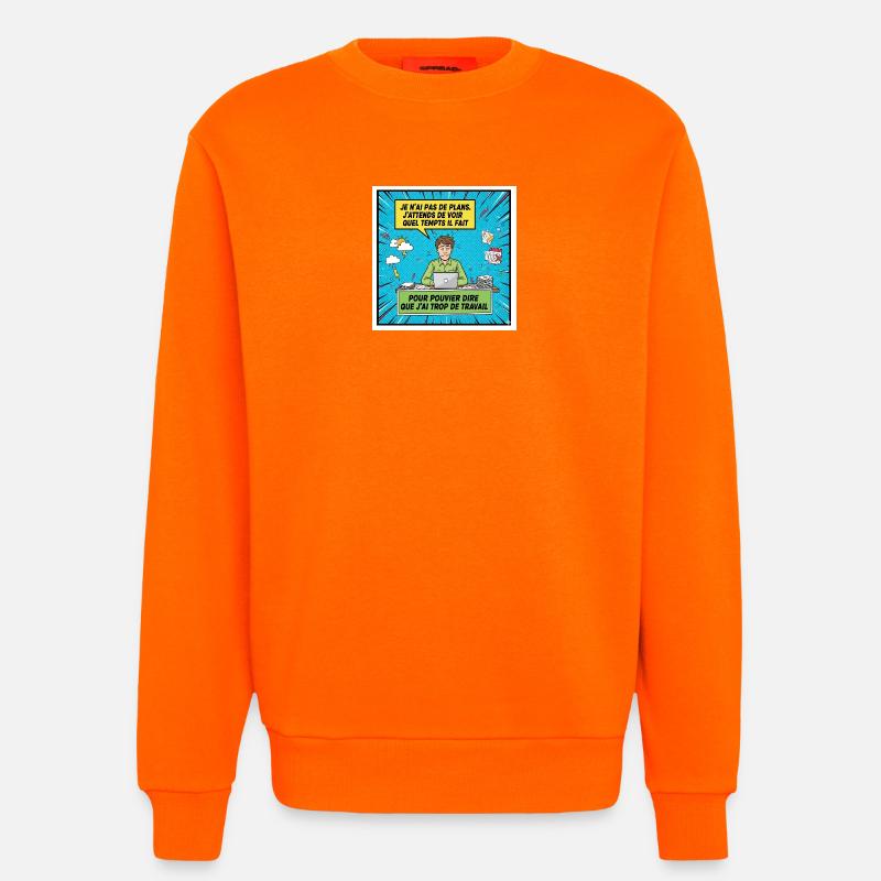 Procrastination and overwork BD - Sweatshirt - made by SPREAD  - SUNSET ORANGE