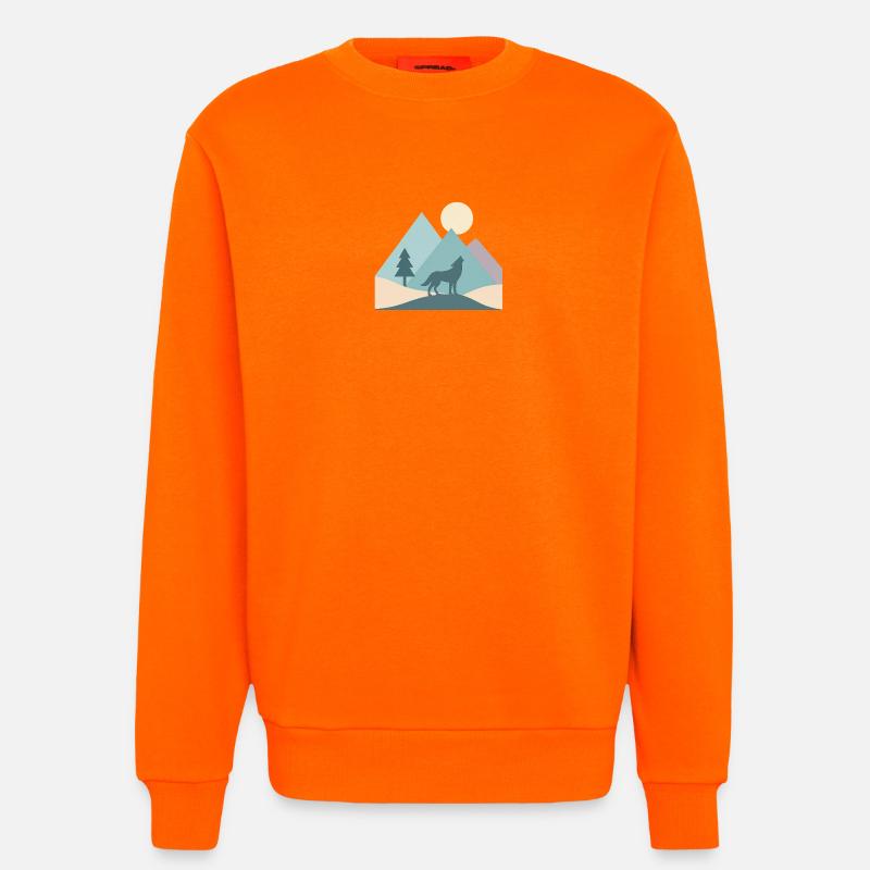 Wolf - Sweatshirt - made by SPREAD - SUNSET ORANGE