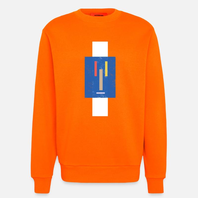 Abstraktes Gesicht auf Pullover - Sweatshirt - made by SPREAD  - SUNSET ORANGE