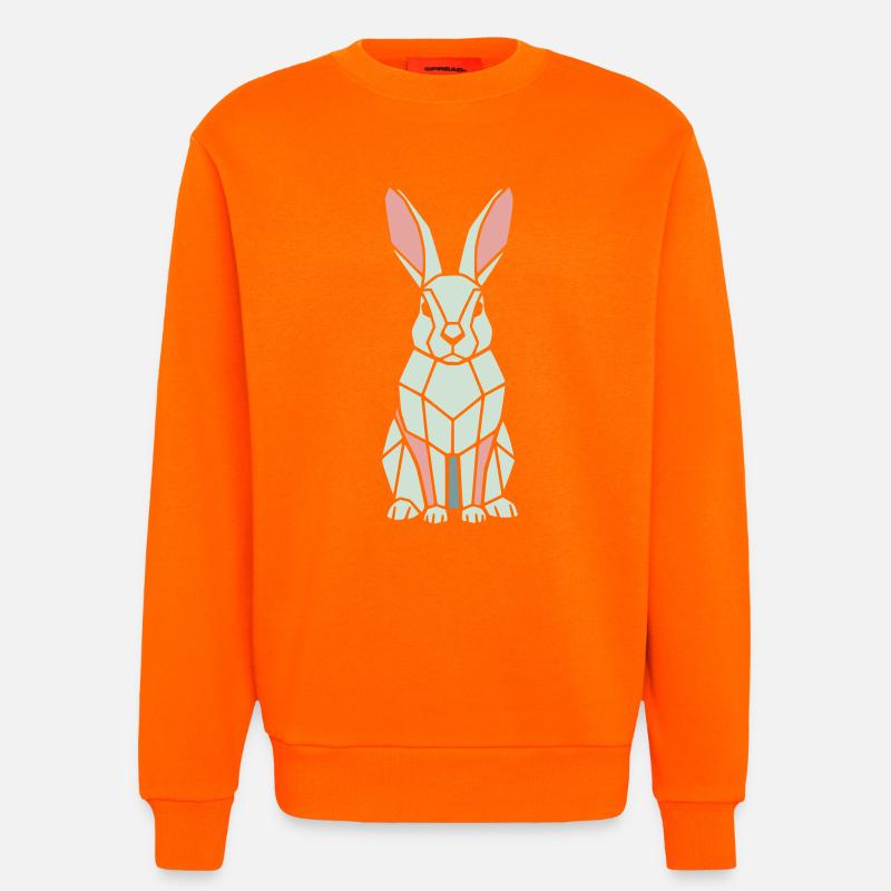 Geometric Bunny Low Poly Modern - Sweatshirt - made by SPREAD  - SUNSET ORANGE