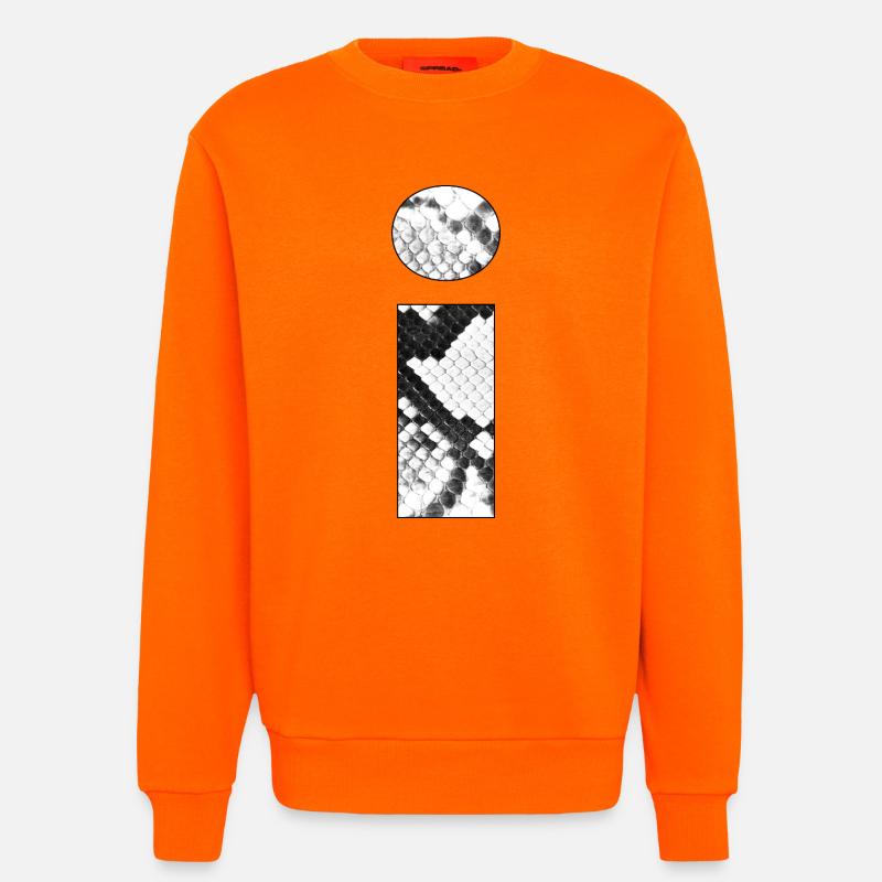 Schlangenleder Muster Buchstabe i - Sweatshirt - made by SPREAD - SUNSET ORANGE
