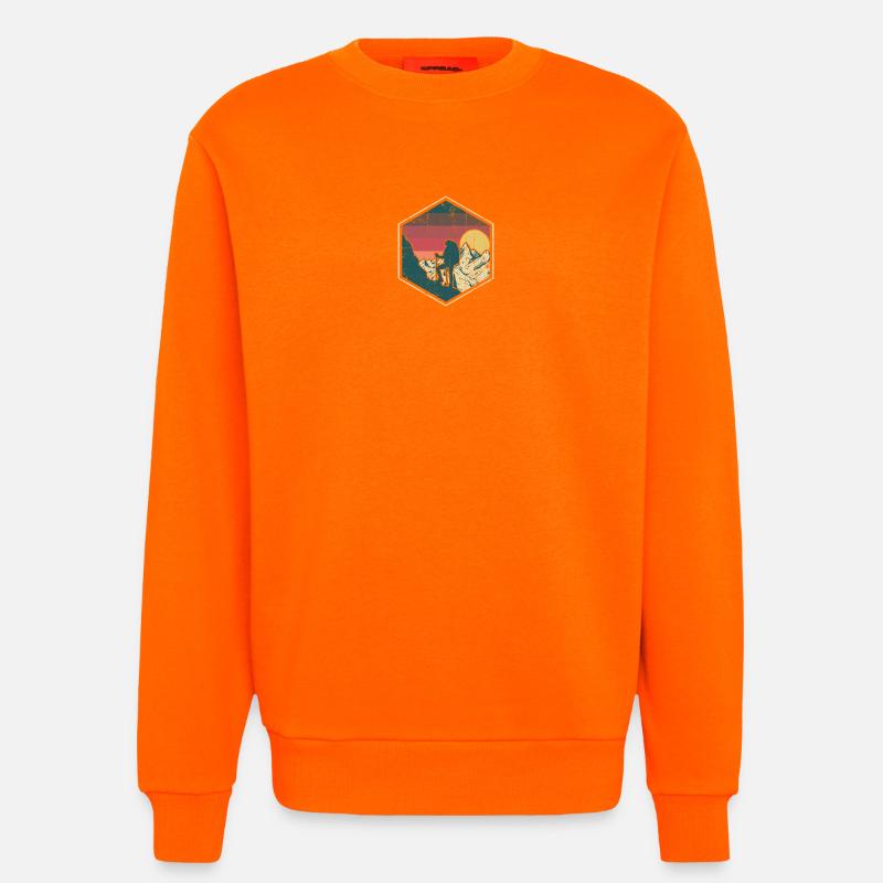 Sunset Summit Climber Hex-Abzeichen - Sweatshirt - made by SPREAD  - SUNSET ORANGE