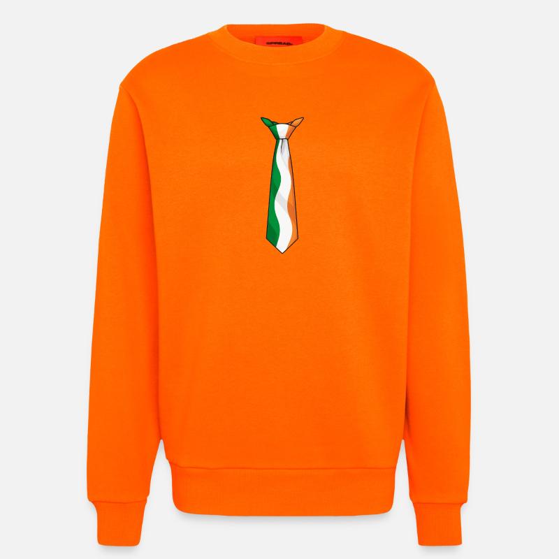 Cravate d’Irlande – Conception du drapeau - Sweat bio décontracté fabriqué en UE - SUNSET ORANGE