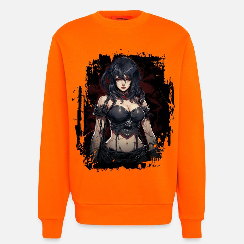 Fittes Gothic Mädchen - Sweatshirt - made by SPREAD  - SUNSET ORANGE