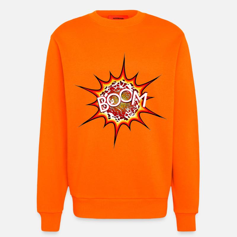 Explosion, Bombe, Explosion, Bombe # - Sweatshirt - made by SPREAD  - SUNSET ORANGE