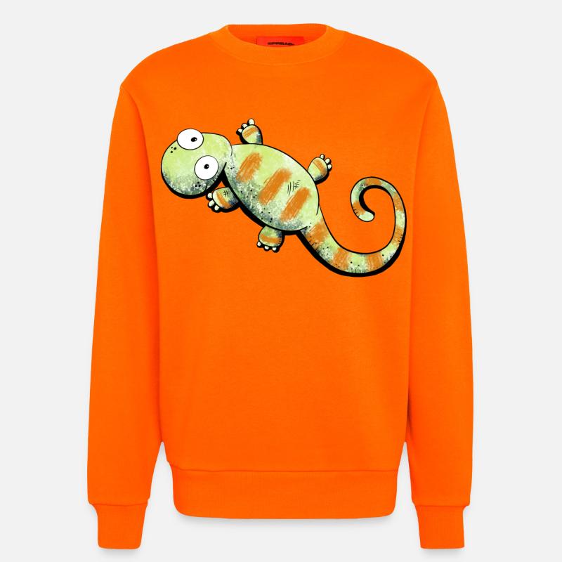 Happy Gecko I Echse - Sweatshirt - made by SPREAD  - SUNSET ORANGE