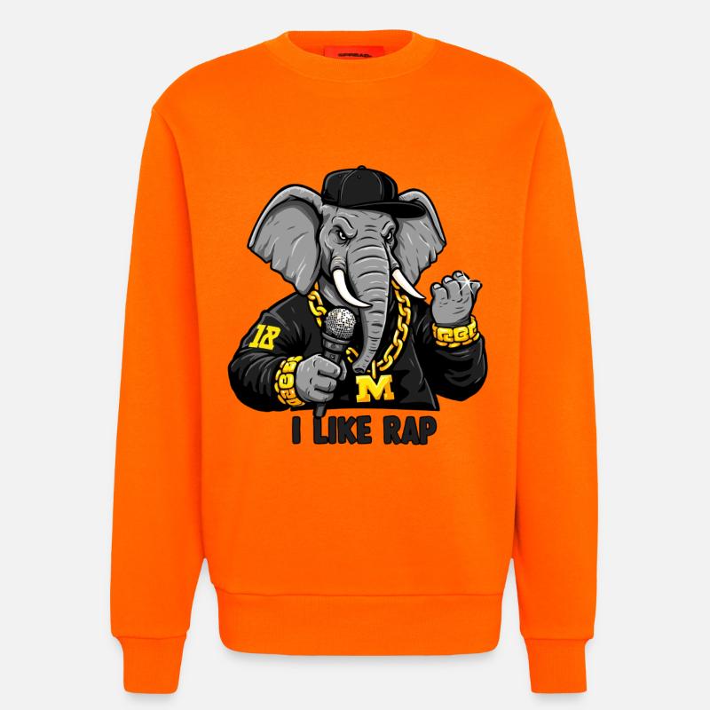 Elephant Rapper: Rap Style und Attitude! - Sweatshirt - made by SPREAD  - SUNSET ORANGE