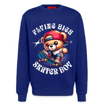 Skater Teddybär auf Skateboard - Sweatshirt - made by SPREAD  - Iconic Blue - Vorne