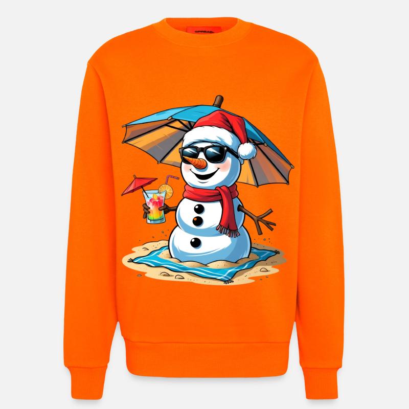 Beach Snowman Remix - Sweatshirt - made by SPREAD  - SUNSET ORANGE