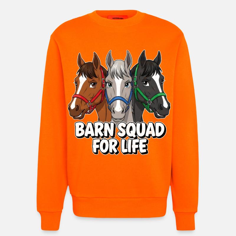 Amis chevaux de l’escouade de l’écurie - Sweat bio décontracté fabriqué en UE - SUNSET ORANGE