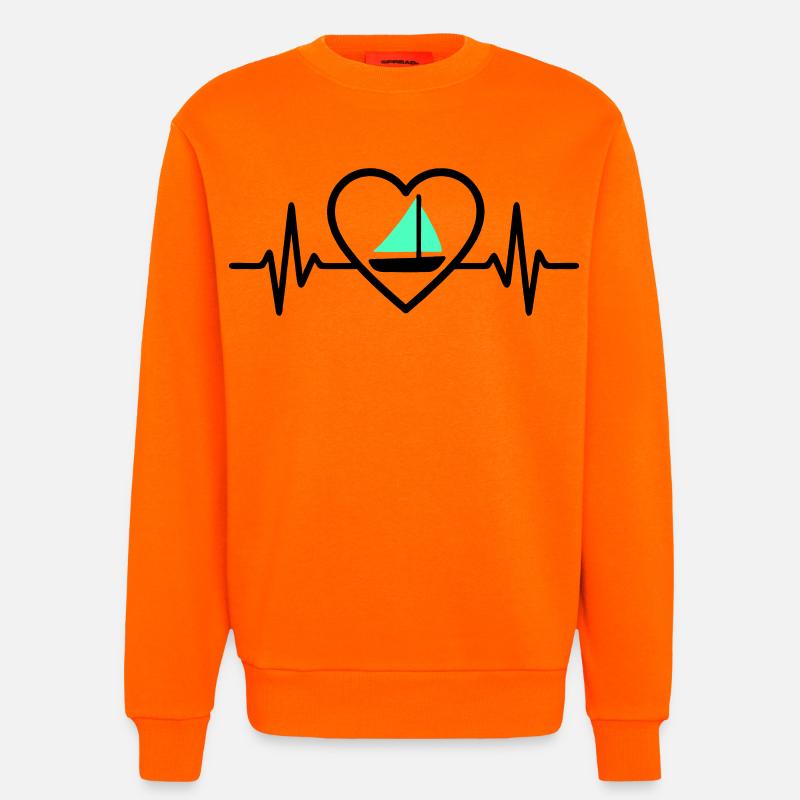 Heart Sailing – Passion Boat - Sweatshirt - made by SPREAD  - SUNSET ORANGE