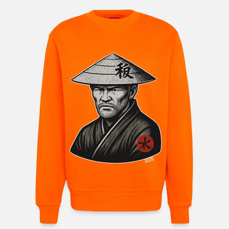 Rice Hat Samurai Warrior - Sweatshirt - made by SPREAD - SUNSET ORANGE