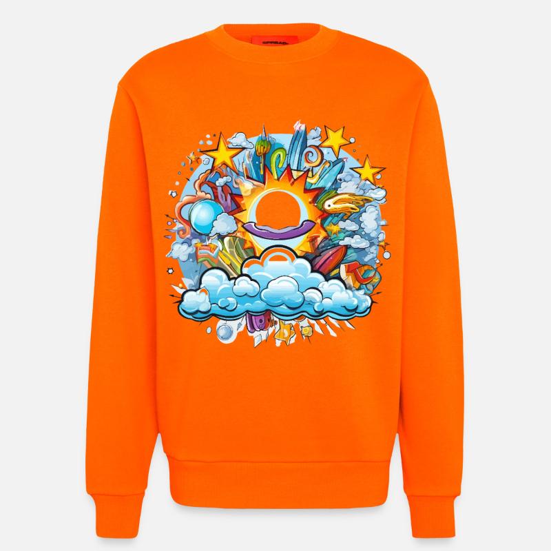 Kosmische Sonnenflug Doodle - Sweatshirt - made by SPREAD  - SUNSET ORANGE