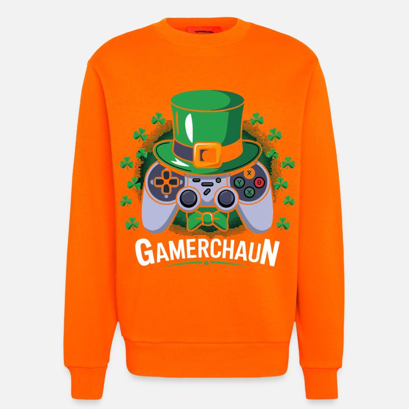 GameChaun Leprechaun Controller Motiv - Sweatshirt - made by SPREAD  - SUNSET ORANGE