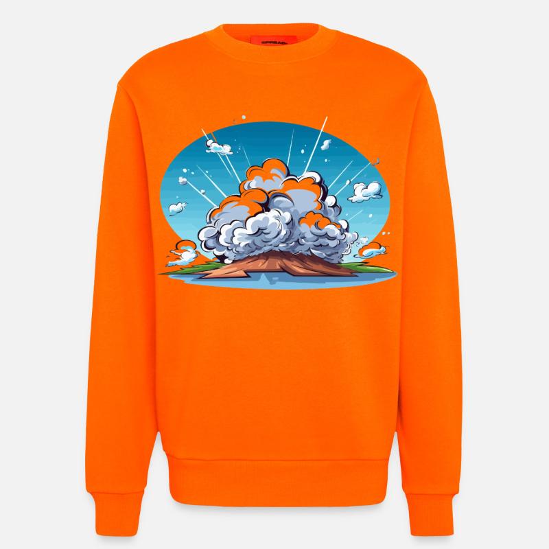 Comic Explosion im Landschaftspanorama - Sweatshirt - made by SPREAD - SUNSET ORANGE