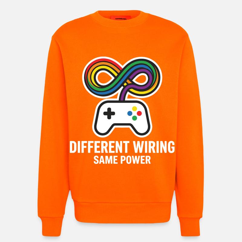 Different Wiring Same Power Gaming Motiv - Sweatshirt - made by SPREAD  - SUNSET ORANGE