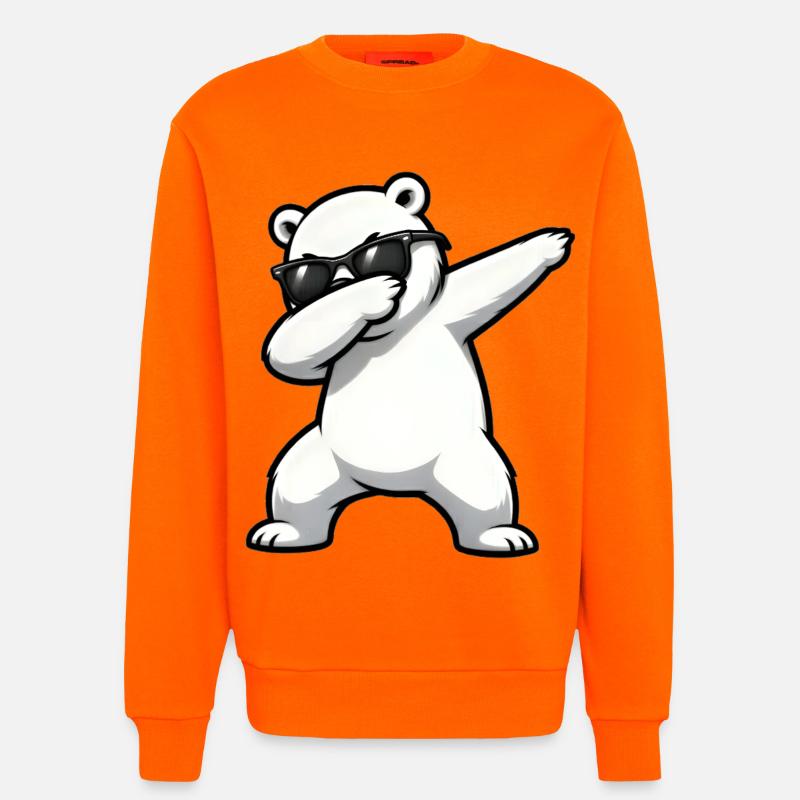 Dabbing Eisbär - Sweatshirt - made by SPREAD  - SUNSET ORANGE