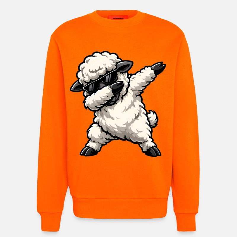 Dabbing Schaf - Sweatshirt - made by SPREAD  - SUNSET ORANGE