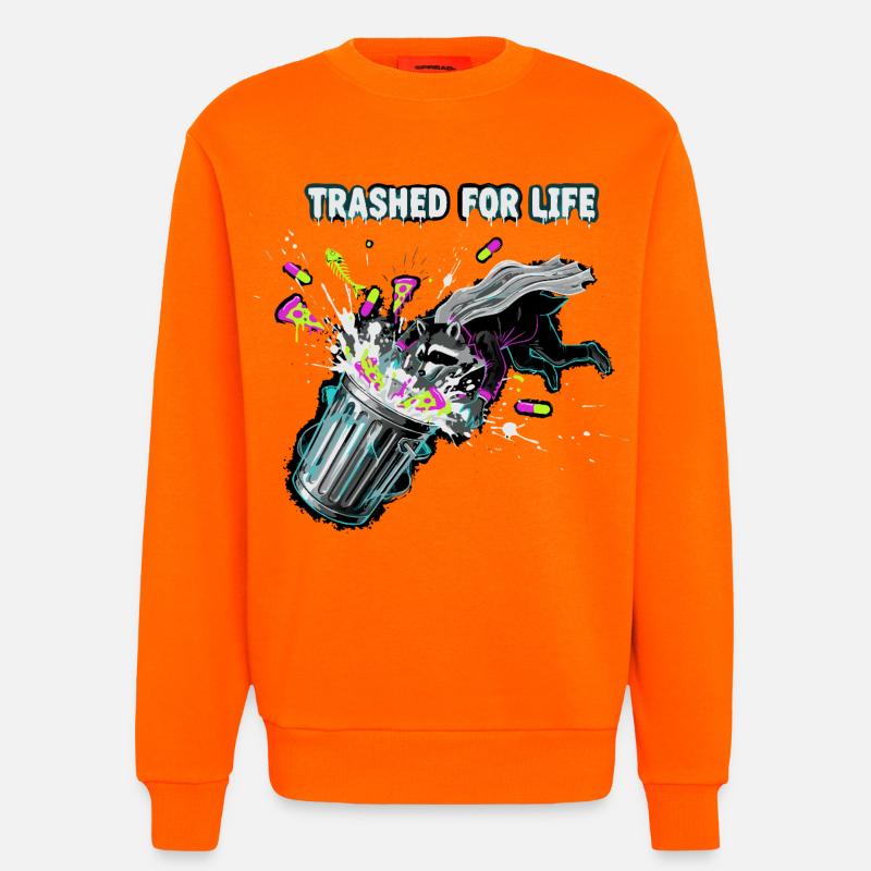 Trashed for Life Waschbär - Sweatshirt - made by SPREAD  - SUNSET ORANGE