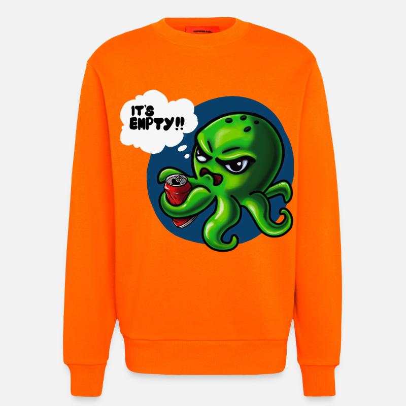 Grumpy Kraken - Sweatshirt - made by SPREAD  - SUNSET ORANGE