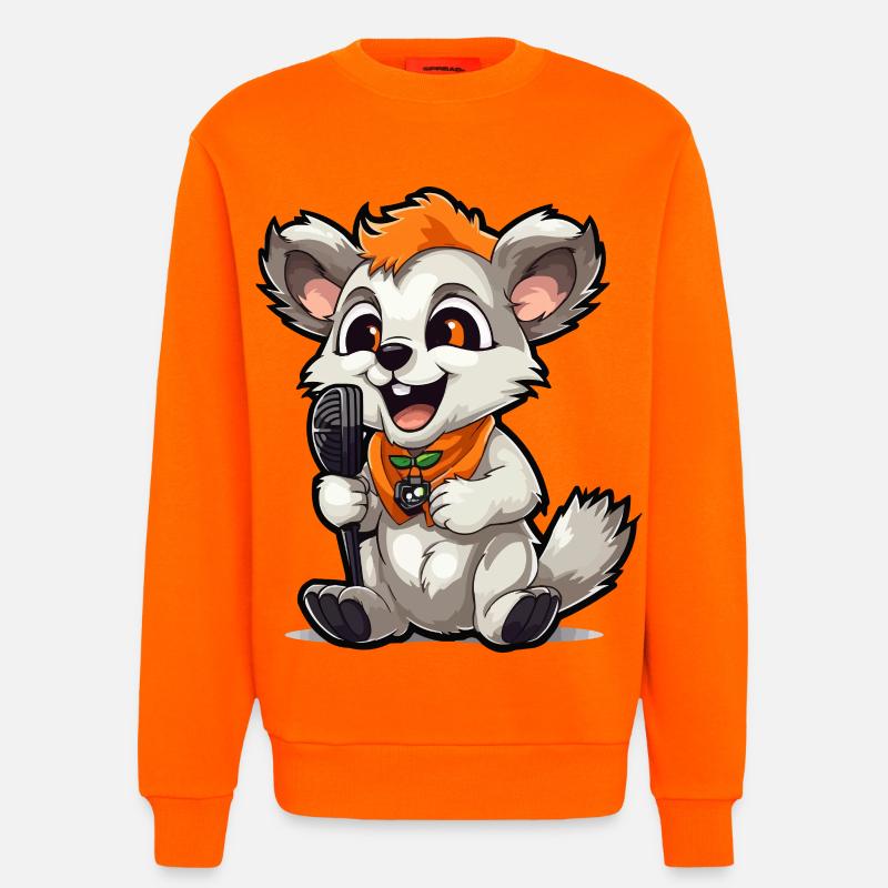 Singtierchen mit Mikrofon - Sweatshirt - made by SPREAD  - SUNSET ORANGE