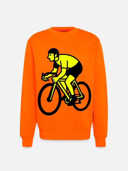 Neonrad Silhouette Radfahrer - Sweatshirt - made by SPREAD - SUNSET ORANGE