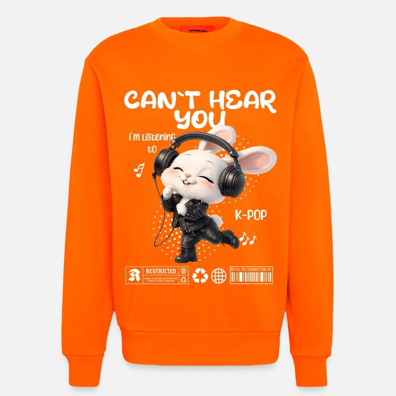 K-Pop Häschen mit Kopfhörern - Sweatshirt - made by SPREAD  - SUNSET ORANGE